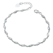 Dámský stříbrný náramek se zirkony