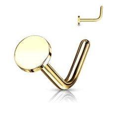 Zahnutý piercing do nosu placka