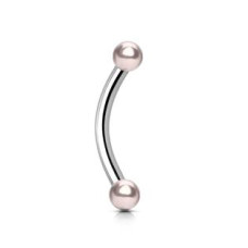 Piercing do obočí - perličky, tyčka 1,2 x 8 mm
