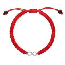 Náramek proti uhranutí stříbrné nekonečno červený