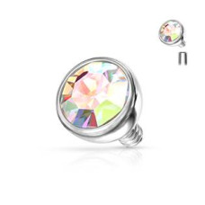 Náhradní kulička s kamínkem k labretě, průměr 4 mm