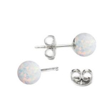 Stříbrné opálové náušnice - 5 mm