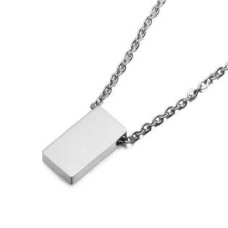 Ocelový řetízek s hranatým přívěškem