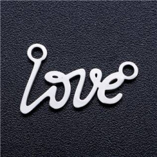 Ocelový přívěšek -  text LOVE