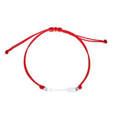 Červený textilní náramek s šipkou