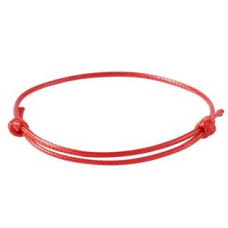 Šňůrkový náramek voskovaný, červená barva