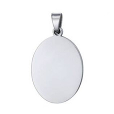 Ocelový přívěšek - destička ovál 16 x 23 mm