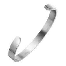 Leštěný ocelový náramek otevřený, šíře 8 mm