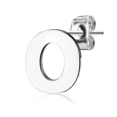 Ocelová náušnice 1ks - iniciála