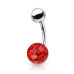 Piercing do pupíku s kamínky Crystals From Swarovski® kulička 8mm