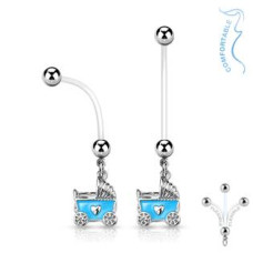 Těhotenský piercing do pupíku - kočárek
