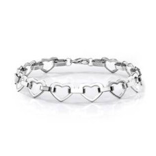 Ocelový náramek - srdíčka