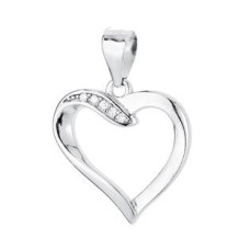 Stříbrný přívěšek srdce asymetrické