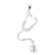 Stříbrný přívěšek fonendoskop