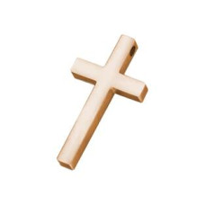 Zlacený ocelový přívěšek křížek 17 x 31 mm