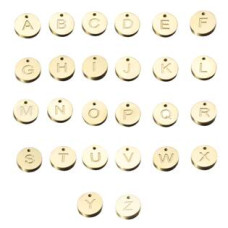 Drobný ocelový přívěšek - kolečko - iniciála