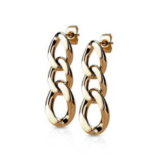 Zlacené visací řetězové ocelové náušnice