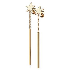Zlacené visací ocelové náušnice s hvězdou