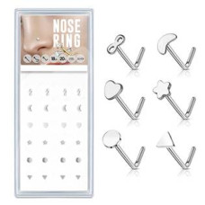 Sada 24 piercingů do nosu