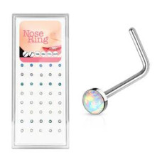 Sada 40ti piercingů do nosu, 2,5mm opál, tl. 0,8 mm