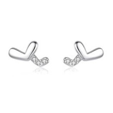 Stříbrné náušnice dvojitá srdíčka