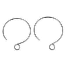 Ocelové náušnicové zapínání - háček 19 x 23 mm - 1 kus