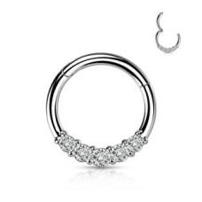 Segment kruh se zirkony, cartilage piercing 1,2 x 8 mm