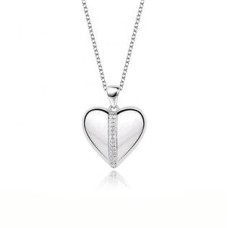 Střibrný náhrdelník srdíčko se zirkony