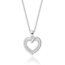 Střibrný náhrdelník srdíčko se zirkony