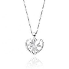 Střibrný náhrdelník srdíčko se zirkony
