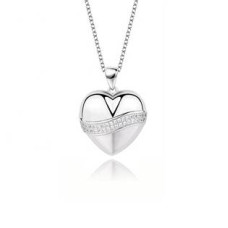 Střibrný náhrdelník srdíčko se zirkony