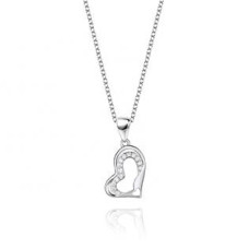 Střibrný náhrdelník srdíčko asymetrické