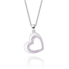 Střibrný náhrdelník srdíčko se zirkony