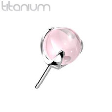 Kamínek k PUSH IN piercingu TITAN, růžový kamínek