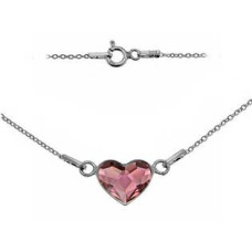 Stříbrný náhrdelník se srdcem Crystals from Swarovski® Antique Pink
