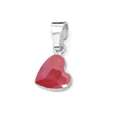 Stříbrný přívěšek se srdcem Crystals from Swarovski® Royal Red