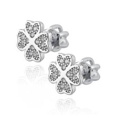 Stříbrné šroubovací náušnice čtyřlístky