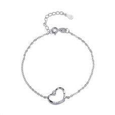 Dámský stříbrný náramek srdíčko