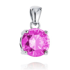 Stříbrný přívěšek s růžovým zirkonem