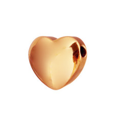 Zlacený navlékací ocelový přívěsek korálek srdíčko