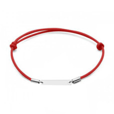 Stříbrný textilní náramek s destičkou