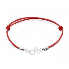 Stříbrný textilní náramek s kroužky