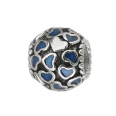Navlékací ocelový přívěšek korálek se srdíčky