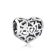 Stříbrný přívěšek korálek srdíčko