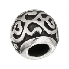 Navlékací ocelový přívěšek korálek s ornamenty