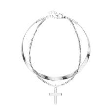 Ocelový náramek s křížem