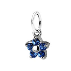 Dětský stříbrný přívěsek kytička, Crystals from SWAROVSKI® Light Sapphire