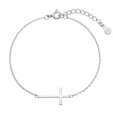Stříbrný náramek s větším křížkem