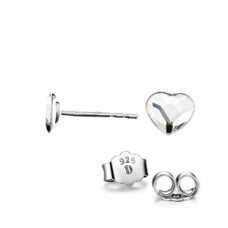 Stříbrné náušnice se srdcem Crystals from Swarovski, Crystal