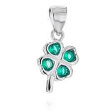 Drobný stříbrný přívěšek čtyřlístek